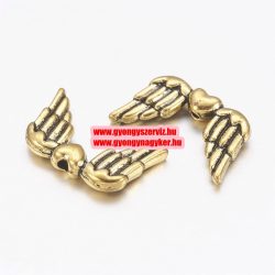   10db. Angyalszárny, fém köztes gyöngy. 18.5x11mm. Antik arany szín.