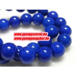 Jade ásványgyöngy. AAA. 8mm. Sötétkék.