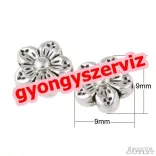 10db. Virág. 9x9x4mm. Virág. 2 színben! Fémgyöngy, köztes gyöngy.