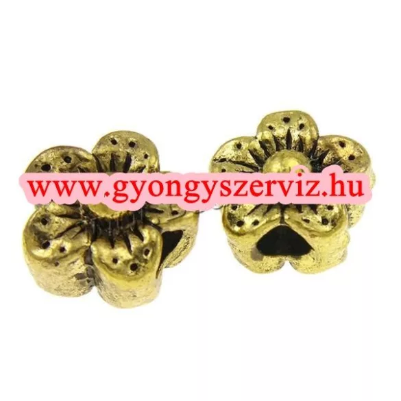 10db. Virág. 9x9x4mm. Virág. 2 színben! Fémgyöngy, köztes gyöngy.