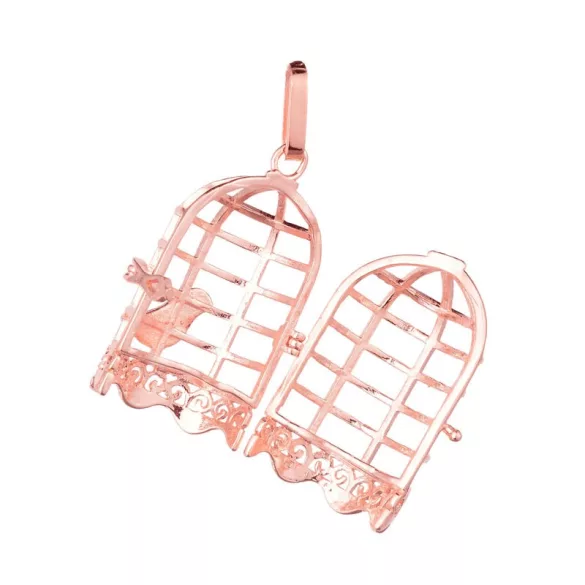 Leárazás! Angyalhívó medál. kalitka. Rózsaarany szín.
