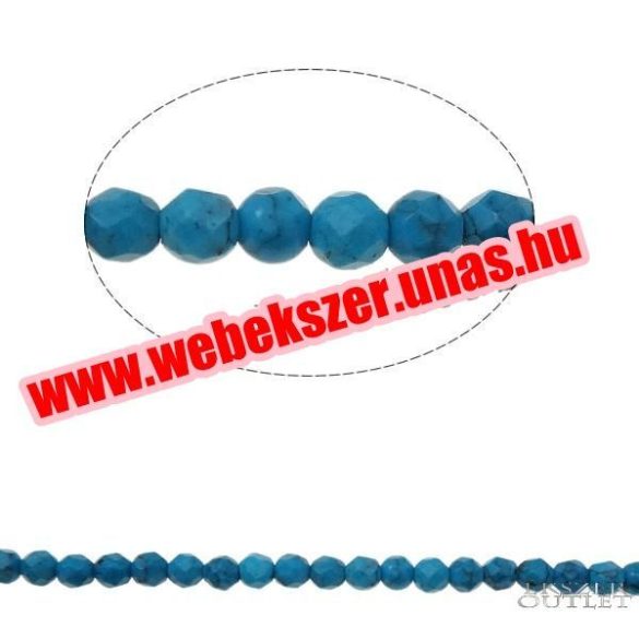 Csiszolt türkiz gyöngy. 5mm. Leárazva!
