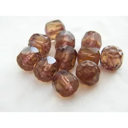 Kiárusítás ! 10db. Cseh csiszolt gyöngy. 7mm. Bronz.