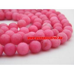 Csiszolt jade ásványgyöngy. 8mm. Sötét pink.