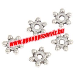   20db. Korong. 8x2mm. Antik ezüst szín. Fémgyöngy, köztes gyöngy.