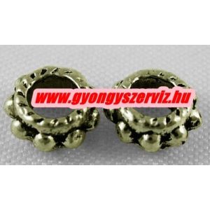 50 db. Köztes fémgyöngy. 6x3mm. Antik bronz szín.