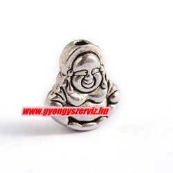 Buddha fém köztes gyöngy. 11x10x5mm. Antik ezüst szín.