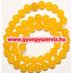 Jade ásványgyöngy. 8mm. Sárga.
