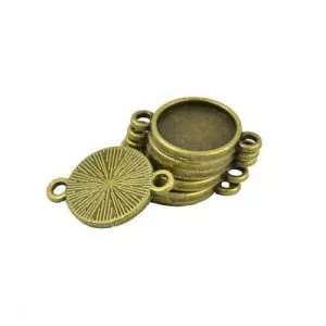 Kaboson alap, összekötő elem,  14mm lencséhez. Antik bronz szín.