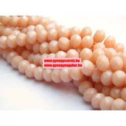   Kiárusítás!  20db. Csiszolt üveggyöngy. 6x8mm. Világos lazac. Mindig akcióban!