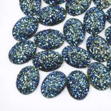 Kiárusítás!  10db. Imitált achát, kaboson lencse. Ovális. 17.5x13x4.5mm. 6 színben!