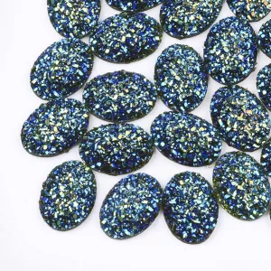 Kiárusítás!  10db. Imitált achát, kaboson lencse. Ovális. 17.5x13x4.5mm. 6 színben!