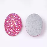 Kiárusítás!  10db. Imitált achát, kaboson lencse. Ovális. 17.5x13x4.5mm. 6 színben!
