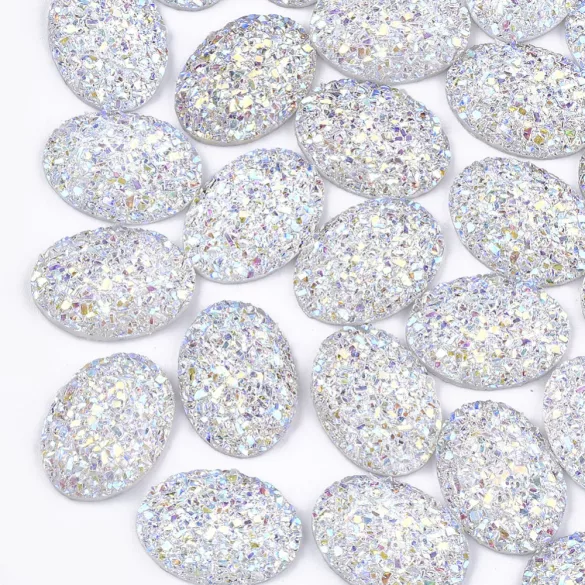 Kiárusítás!  10db. Imitált achát, kaboson lencse. Ovális. 17.5x13x4.5mm. 6 színben!