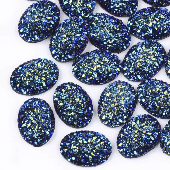 Kiárusítás!  10db. Imitált achát, kaboson lencse. Ovális. 17.5x13x4.5mm. 6 színben!