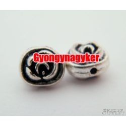   10db. Virág. 9x6 mm.  Antik ezüst szín. Fémgyöngy, köztes gyöngy.