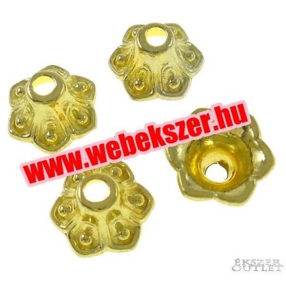 20db gyöngykupak. fémgyöngy. Arany szín. 8x5mm.  Leárazva!
