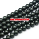 Ásványgyöngy, féldrágakő gyöngy. Mattított hematit. 4, 6, vagy 8mm. Sötét grafit szín.