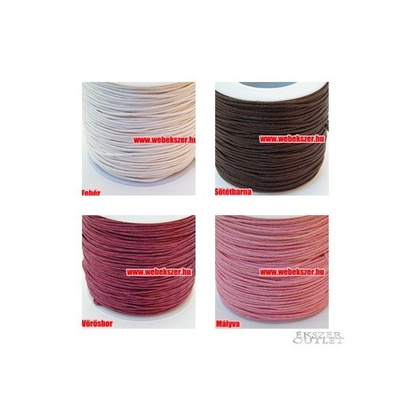 Viaszolt szál. 1mm. 29 szín! Válassz színt! 10m/tekercs.