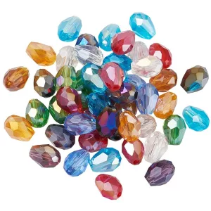 Leárazás! 10db. Csiszolt üveg könnycsepp gyöngy. 11x8mm. Válassz színt!