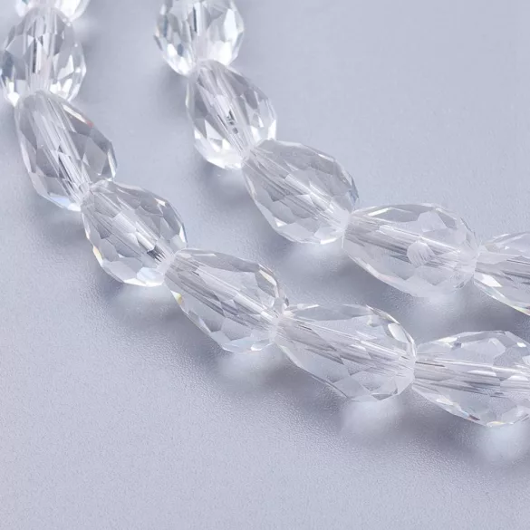 Leárazás! 10db. Csiszolt üveg könnycsepp gyöngy. 11x8mm. Válassz színt!