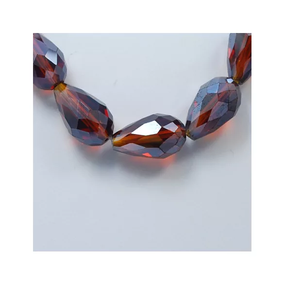 Leárazás! 10db. Csiszolt üveg könnycsepp gyöngy. 11x8mm. Válassz színt!