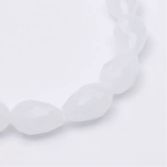 Leárazás! 10db. Csiszolt üveg könnycsepp gyöngy. 11x8mm. Válassz színt!