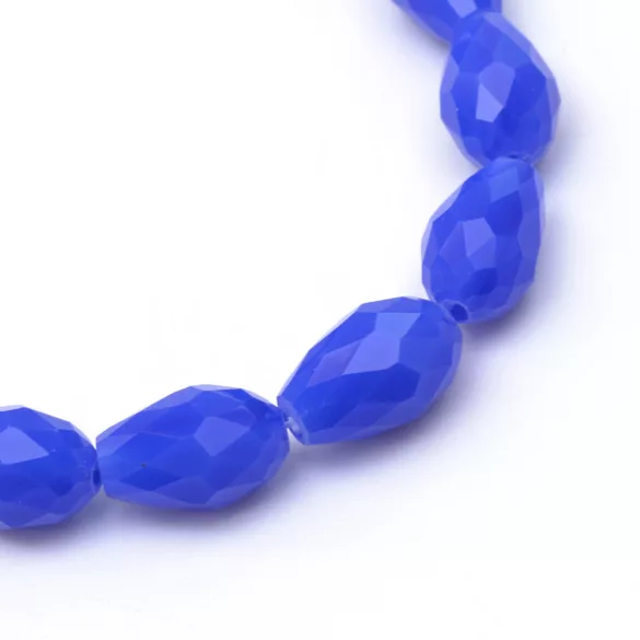 Leárazás! 10db. Csiszolt üveg könnycsepp gyöngy. 11x8mm. Válassz színt!