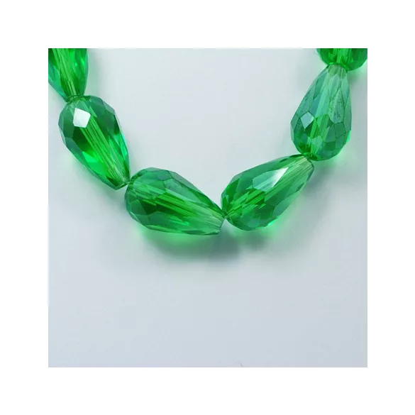 Leárazás! 10db. Csiszolt üveg könnycsepp gyöngy. 11x8mm. Válassz színt!