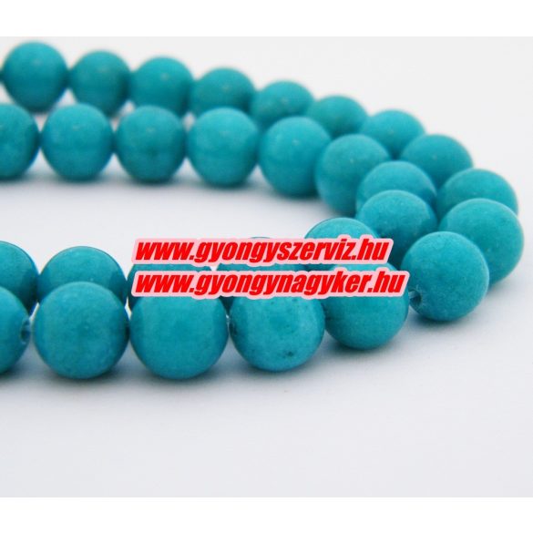 Jade ásványgyöngy. 8mm. AAA. Türkiz.