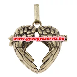 Leárazás! Angyalhívó medál. Antik bronz szív.