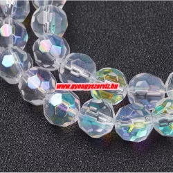    20db. Csiszolt üveggyöngy. 6, vagy 8mm. AB kristály. Mindig akcióban!