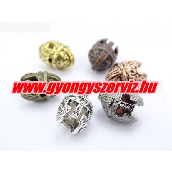 Spártai sisak köztes gyöngy. 9x13mm.  6 színben. Válassz színt!