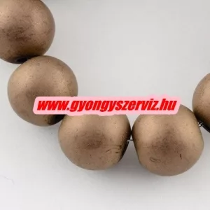 Matt hematit ásványgyöngy. 8mm. Rezes szín.
