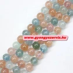 Berill, morganit ásványgyöngy. 10mm. 