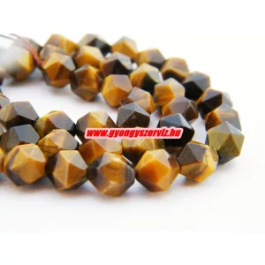 Tigrisszem polygon ásványgyöngy. 6, 8, 10mm.