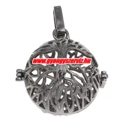   Leárazás! Angyalhívó medál. Élet fa. 28x28mm. Fekete szín.