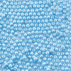 Selyemfényű üveg tekla gyöngy. 3mm. 2000db/csomag. Világoskék. AAA. Ajándék dobozban.
