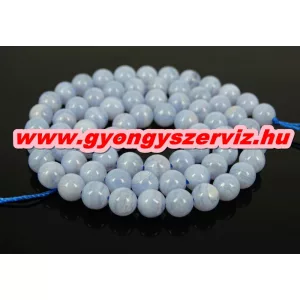 Kalcedon ásványgyöngy. 8mm.
