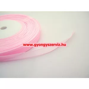 Organza szalag. Rózsaszín. 10mm. 1 tekercs.
