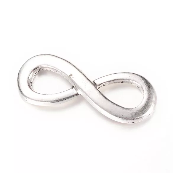 Köztes fém összekötő elem. Végtelen jel. 35x13mm. Antik ezüst szín.