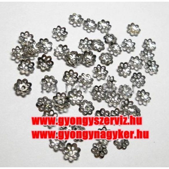 100db gyöngykupak. 6x1mm. Platina szín.