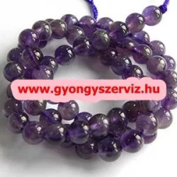   Ásványgyöngy, féldrágakő, ékszer gyöngy. Ametiszt. 12mm. Leárazva !