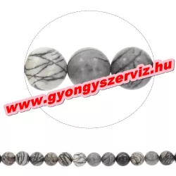 Fekete selyemkő. 10mm.