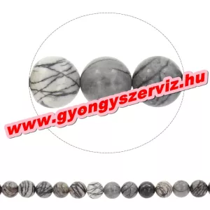 Fekete selyemkő. 10mm.