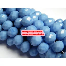   Leárazás! 20db. Csiszolt üveggyöngy. 10x8mm. Égkék. Mindig akcióban!