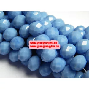Leárazás! 20db. Csiszolt üveggyöngy. 10x8mm. Égkék. Mindig akcióban!