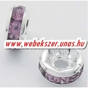 10db. Kristály köztes gyöngy. Rondell. 6x3mm. Lila.    Leárazva!