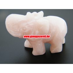 Leárazás!  Rózsakvarc ásvány elefánt.