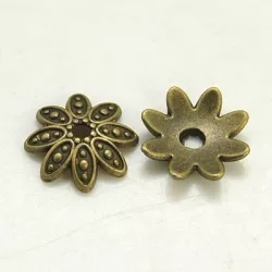20db gyöngykupak. 15x4mm. Antik bronz szín.